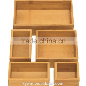 Seville Classics Bamboo Wooden Drawer Organizer Storage Kitchenware Stationery Boxes