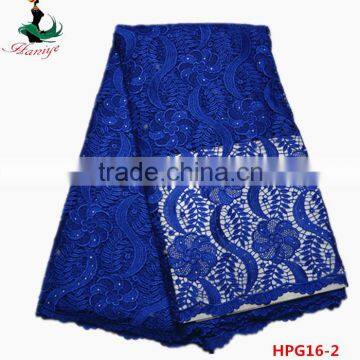 Hot selling guipure wedding embroidery lace fabric HPG16