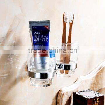 2016 bathroom accessory with brass fancy holtel use double cup tumbler holder.