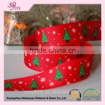 hot 7/8'' christmas decor Polyester Christmas decorating printed grosgrain ribbon wholesale 22mm christmas decoration supplier