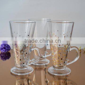 Christamas cafe latte cup glass mug with different style