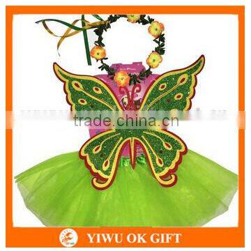 3 pcs kids dress up party decorations fluffy tutu skirt with butterfly wings