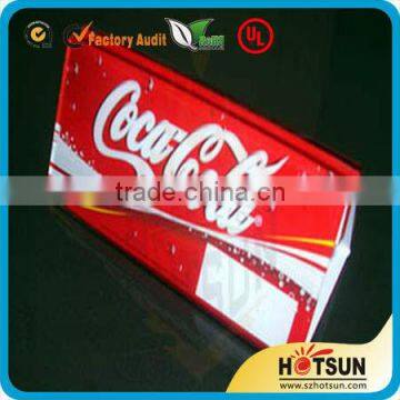 triangled acrylic coke advert menu holder