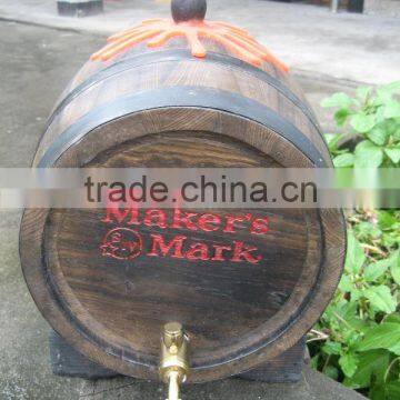 custom made wooden Barrel with laser logo