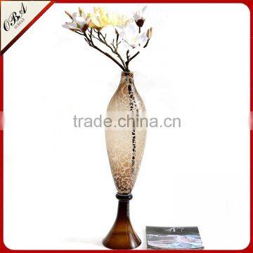 Different Design Handmade Art Wedding Decoration Flower Arrangement ,Tall Frosting Glass Vase photo-3