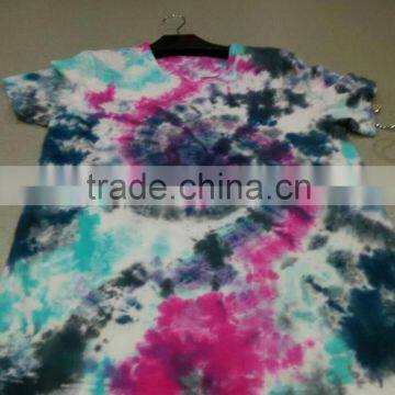 Custom OEM Printed T-shirt Tie Die Clothing Tie-dye Men T-shirt in Bandhnu Printing and Dyeing Tees