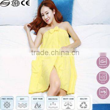 lady yellow cotton bathrobe