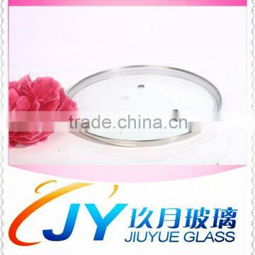 stainless steel rim tempered glass lid for cookware