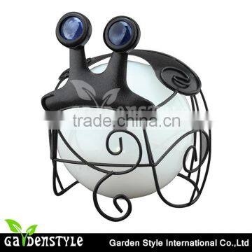 outdoor light led metal material, snail shape green garden led battery light, wrought iron bright eyes china light