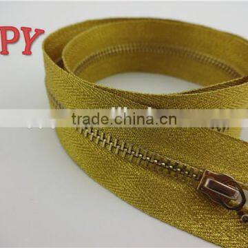 3# Fashion Metal Zipper With Golden tape For Lady Coat