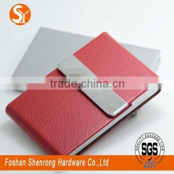 Foldable rectangle PU leather business name card holder with embossing or debossing logo