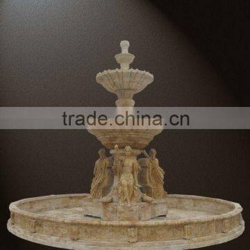 Italia yellow travertine stone fountain