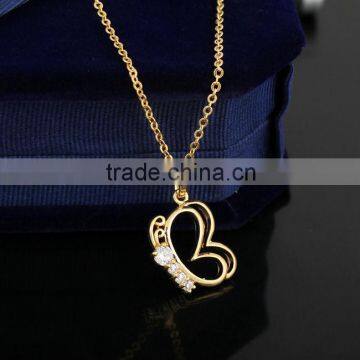 gold butterfly pendant necklace(AM-D0340-J-)