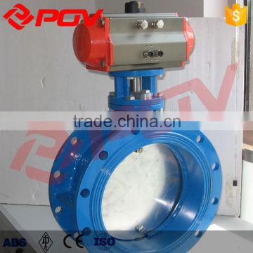 pn6 ventilation wcb flange pneumatic butterfly valve