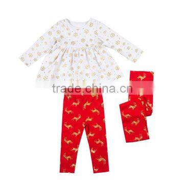 New Design Christmas set with Sequin Headbands,Baby Ruffle Set made in Yiwu