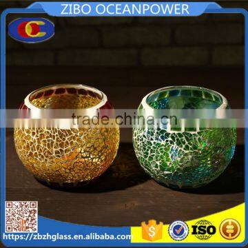 tempering glass &glass pieces glass candle holder mosaic