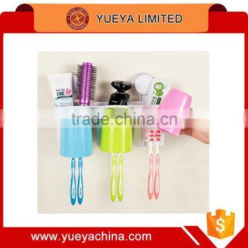 2016 Wheat stalks style Suction Cup 3 Tooth Mug+6 toothbrush Holder Toothpaste Hanger Storage Set