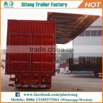Factory direct 3 axles wing open van semi trailers wing body enclosed cargo trailer