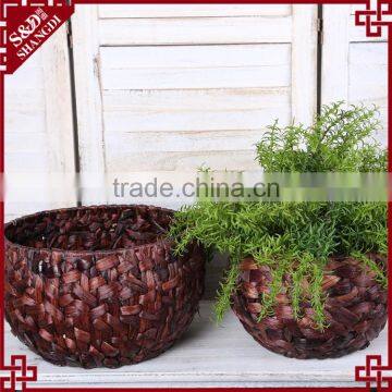 Indoor planters natural water hyacinth woven plant basket lowes wholesale flower pots
