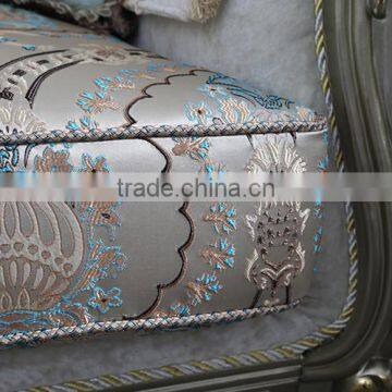 French Royal Champagne Gold Wooden Upholstery Sofa Set, Villa 1+2+3 Sofa Furniture(MOQ=1 SET) photo-5