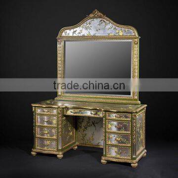 Glorious Wooden Bedroom Furniture, Exquisite Hand Painting Princess Bed With Night Stand, Classical Wood Carved Bedroom Set photo-4
