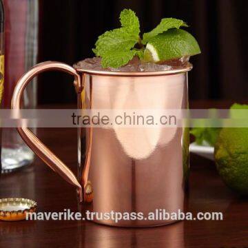 16 oz Solid Copper Moscow Mule Mug - Authentic Moscow Mule Mugs with riveted handle