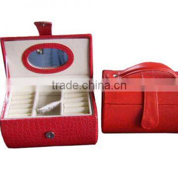 Fashionable Portable Jewelry Storage Box with Mirror