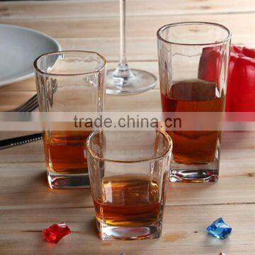 Clear water drinking cup square drinking glass cup hot selling glass mug