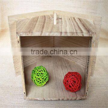 Paulownia Small Wooden Bird Houses Prefabricated Wood Houses Wood Bird House With Round Window photo-2