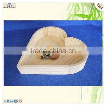 Fabulous Love Theme Solid Heart Shape Pine Wooden Tray photo-4