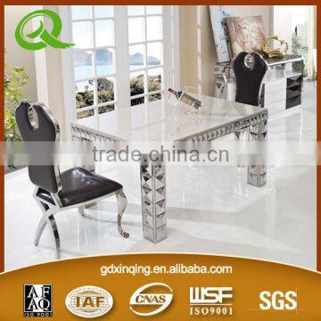 TH346 2015 Most Popular Cheap Glass Top Metal Base Dining Table Glass Table photo-6