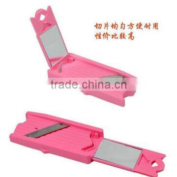 CY128 Built in Mirror Fruit Cucumber Slicer Cutter Facial Mask Tool Pink photo-3