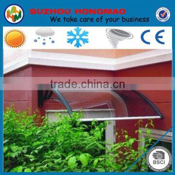 waterproof aluminum awning for PC material and wall mount brackets