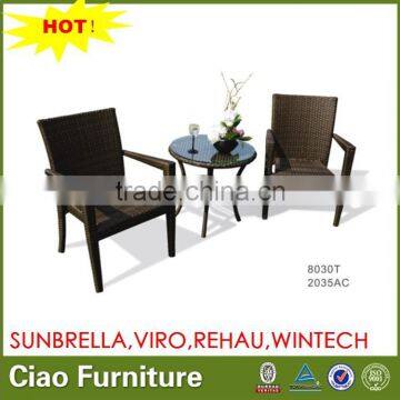 OUTDOOR RESIN RATTAN TABLE SET WITH 2CHAIRS