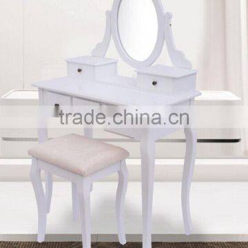 Wooden french dressing table with mirror and 5 drawers