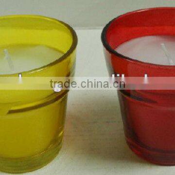 china wholesale colored wide mouth glass candle holder cup