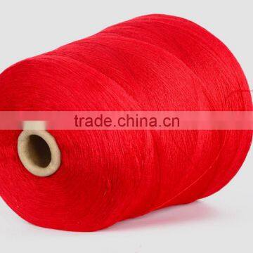 China Wholesale Dope Dyed Red Color Pure 100% Cotton Yarn Weaving 30/1 In Stocks photo-3