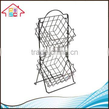 NBRSC Kitchen 2-Tier Metal Wire Market Fruit Vegetable Storage Basket photo-2