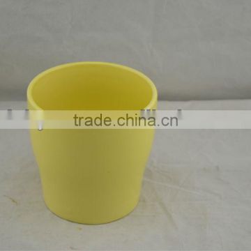 ceramic flower pot with garden decoration