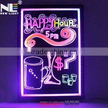 Neon glowing led menu board