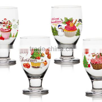 6oz 8oz 10oz 12oz christmas halloween colro printing ice cream glass cup goblet