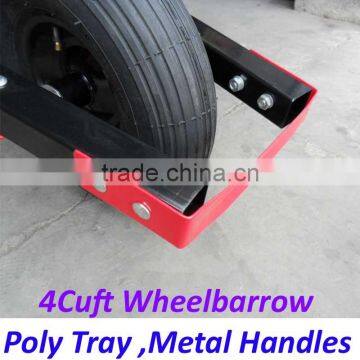 America 4Cuft Poly Tray Metal Handles Wheelbarrow for Gardenning photo-4