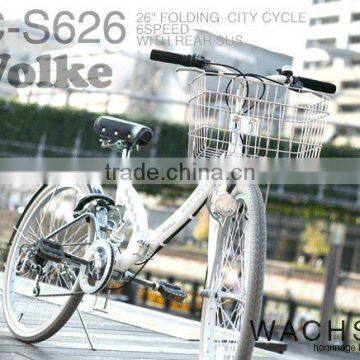 Japan folding bicycle Japanese Design Bicycle with Basket WACHSEN