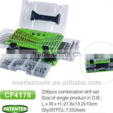 226pcs Combination HSS Wood Power Drill Tool Set photo-3