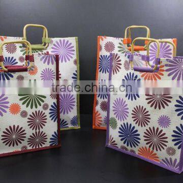 Jute Shopping Bag With Wodden Square Handle photo-4