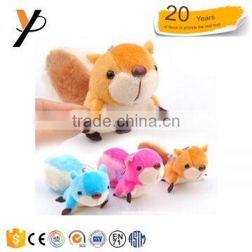 High quality 8cm squirrel backpack hanging toys keychain for kids promotion