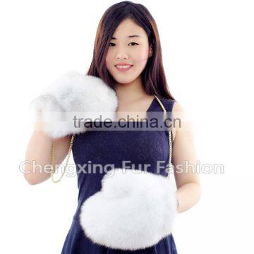 CX-A-67C Genuine Fox Fur Fingerless Winter Hand Leather Glove photo-6