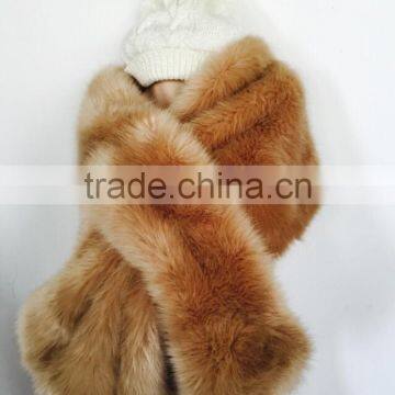 Stitched flat machine new fashion knit fur scarf factory