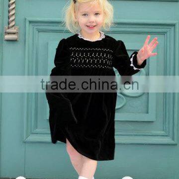 2017 Children frocks designs baby gilrs autumn and winter nelex handmade lace long dress