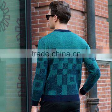 MSW0050 Winter Men's Sweater 100% Wool Collar Men's Fashion Boutique Sweater